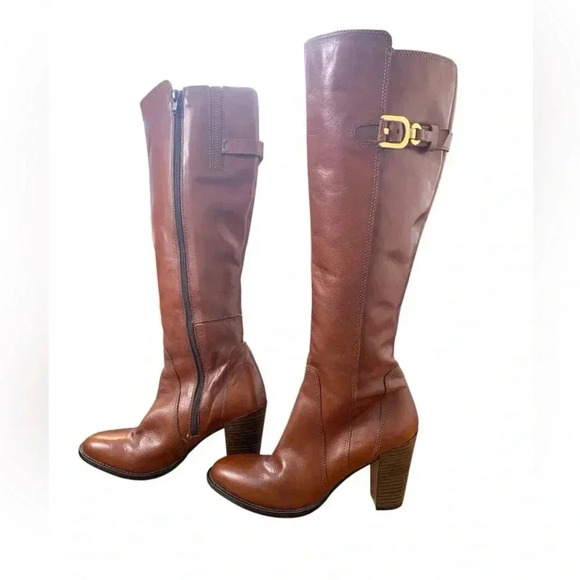 Vintage Collection Mulle High Leather Brown Dress Boots, 3 1/2” heel - Picture 4 of 15